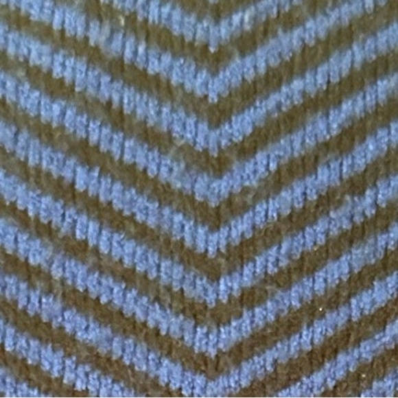 Cynthia Rowley Blue Black Striped Sweater Mock  Neck L EUC - Picture 2 of 6